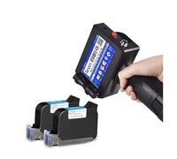 Petite imprimante à Jet d'encre Portable Date de Production Code QR Numéro lot Encodeur Logo Sac en Plastique Emballage Boîte Machine d'impression métal(Printer-2 Ink)