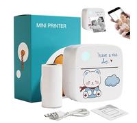 Petite imprimante de poche - Petite imprimante pour étiquettes avec 1 rouleau de papier - Imprimante d'autocollants | Petites imprimantes compactes sans coque en silicone pour impression de f