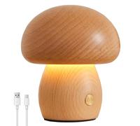 Petite lampe à champignons en bois | lampe de champignon sans fil, LED DIMMable DIMMable Lumière de champignons en bois, rechargeable / Plug-In Mushroom Night Light, Tacon de chevet portable pour cha