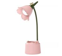 Petite lampe de bureau, Contrôle tactile de lampe bureau à LED rechargeable avec cou réglable à 360 °, accessoires pièce, mignon dimmable, rose