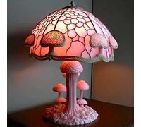 Petite lampe de chevet champignon résine vintage, déco bohème chambre(H)