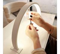 Petite lampe de manucure LED en demi-lune pour comptoir avec interrupteur à bouton-poussoir, alimentée par USB, éclairage réglable 3 couleurs, pour usage personnel sur manucure, coiffeuse, artisanat, 