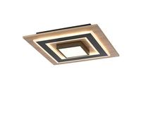Petite Lampe De Plafond LED B: 40 Cm Bois Métal Blanc Chaud 3000 K 2150 Lm
