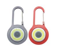 Petite lampe de poche à mousqueton LED, porte-clés, lumière de secours Super brillante, 3 Modes, torche stroboscopique (rouge + gris)