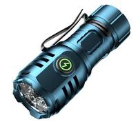 Petite lampe de poche LED rechargeable ultra lumineuse 6000 lumens, type C rechargeable, 4 perles puissantes, 8 modes d'éclairage et longue durée de vie, étanche, pour camping, randonnée, urgences en