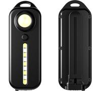 Petite Lampe De Poche, Porte-Clés Lampe Torche Led Brillante Avec 5 Modes D'Éclairage, Lumière Forte Rouge Et Bleue Clignotante, Clip Portable, Lampe De Poche Rechargeable Par Usb, Ipx3