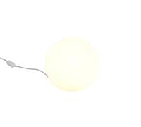 Petite lampe de table en forme de boule de verre blanche Ø 20 cm