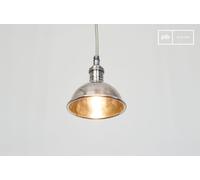 Petite lampe industrielle suspendue argentée