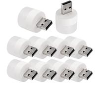 Petite Lampe LED | 10 Pièces Lumière de Lecture USB - Lampe Circulaire à Économie d'Énergie Brancher et Utiliser pour la Chambre, le Chevet, l'Ordinateur, la Lecture, et le Camping