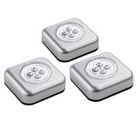 Müller-Licht Mueller-Licht 400136 Lot de 3 petites lampes LED Argenté, Plastique, 6.8 x 6.8 x 2.5 cm