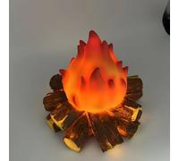 Petite lanterne de cheminée confortable traditionnelle réaliste en bois de bois brûlant effet de flamme Ligh LED lampe de table de style de charbon pour utilisation intérieure(12.3X12.3X12.5CM)