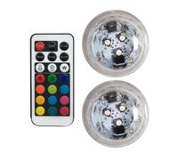 Petite lumière LED submersible - Petites lampes décoratives pour aquarium - Lumière colorée alimentée par piles - Lumières sous-marines sans flamme avec télécommande pour aquarium, piscine