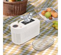 Petite machine à glaçons 120 W 230 V Machine à glaçons compacte avec clip Machine à glace portable pour la maison, le bureau, le camping | 8 cubes en 10 à 15 minutes | 60 dB (blanc)