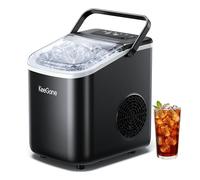 Petite machine à glaçons avec réservoir d'eau de 1,2 l, 9 cubes en 6 minutes, noire, avec poignée portable, 10 kg/24 h, machine à glaçons autonettoyante pour cuisine, bureau, bar et fête