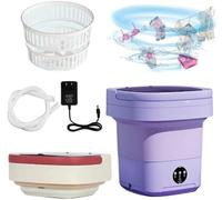 Petite machine à laver de voyage portable de 8 L, mini laveuse pliable avec essorage pour camping et voyage, lessive écoénergétique pour sous-vêtements, vêtements de bébé et chaussettes