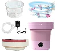 Petite machine à laver de voyage portable de 8 L, mini laveuse pliable avec essorage pour camping et voyage, lessive écoénergétique pour sous-vêtements, vêtements de bébé et chaussettes