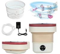 Petite machine à laver de voyage portable de 8 L, mini laveuse pliable avec essorage pour camping et voyage, lessive écoénergétique pour sous-vêtements, vêtements de bébé et chaussettes