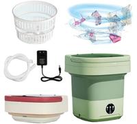 Petite machine à laver de voyage portable de 8 L, mini laveuse pliable avec essorage pour camping et voyage, lessive écoénergétique pour sous-vêtements, vêtements de bébé et chaussettes