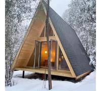 Petite maison à vendre, petite maison préfabriquée de luxe avec cadre en A - Cabine modulaire portable pliable pour les vacances, la location ou le bureau - Kit de maison triangulaire avec toutes les