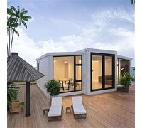 Petite maison à vivre pour adultes - Maison modulaire pliable préfabriquée avec cuisine et salle de bain | Design extensible de 2 à 3 chambres pour jardin, bureau ou unité de location