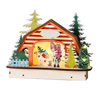 Petite maison de Noël lumineuse Père Noël pour poupée figurine cabine lumière LED décoration de Noël