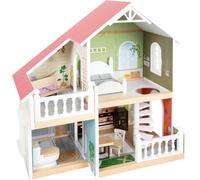 small foot Maison de poupée avec terrasse au Toit, en Bois pour Enfants à partir de 3 Ans, avec façade Ouverte, 12277, Multicolore.