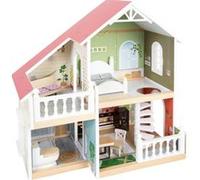 small foot Maison de poupée avec terrasse au Toit, en Bois pour Enfants à partir de 3 Ans, avec façade Ouverte, 12277, Multicolore.