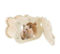 Petite maison en bois pour hamsters, cachette en bois pour hamster - Belle petite cachette pour hamster - Niche d'habitat pour petits animaux pour Gerbilli Nani Little Girls