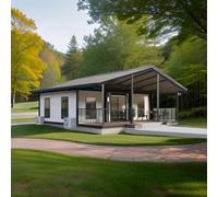 Petite maison extensible avec intérieur fonctionnel pour une vie flexible | Maison de conteneur avec planification polyvalente de la pièce, convient pour un usage résidentiel, hébergement d'invités