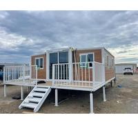 Petite maison extensible de 6,1 m pour adultes - Maison portable préfabriquée avec balcon, 2 chambres, salle de bain complète et cuisine | Cabine pliable modulaire à vivre ou à louer