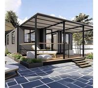 Petite maison mobile extensible de 6,1 m avec 2 chambres | Maison modulaire préfabriquée avec cuisine, baignoire et porche | Idéal pour vivre, travailler ou louer n'importe où