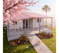 Petite maison moderne à vendre 6,1 m 12,2 m modulaire préfabriquée avec cuisine et salle de bain entièrement équipée récipient extensible maison pour arrière-cour, bureau, petites maisons à vivre pour