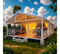 Petite maison modulaire à vendre - Petite maison préfabriquée extensible | Petite maison pour adultes avec salle de bain complète et cuisine, disposition moderne et espace de vie confortable à long