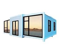 Petite maison pliable extensible de 7,1 m/12,2 m - Maison de conteneur préfabriquée portable modulaire, maison de salon mobile de style villa de luxe à vendre