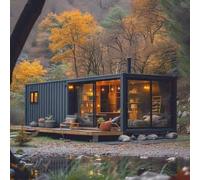 Petite maison pliable portable, maison de conteneur pour arrière-cour | L'espace de vie extensible offre plus de place pour les meubles, les activités familiales, les visites d'invités