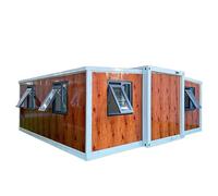 Petite maison portable de 6,1 x 6,1 m, pliable, extensible, 3 chambres, 1 salle de bain, 1 salon, 1 cuisine pour aventure en plein air, abri d'urgence, abri de voyage, équipement de camping