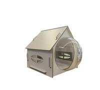 Petite maison pour chat amovible à monter soi-même pour une utilisation en intérieur en toutes saisons, avec porte magnétique, fenêtre en acrylique haute clarté et dôme d'observation, stabilité lourde