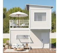 Petite maison préfabriquée à vendre, petite maison modulaire de luxe à 2 étages avec 1 à 3 chambres, cuisine complète et salle de bain, maison de conteneur extensible, villa à cadre en acier pliable
