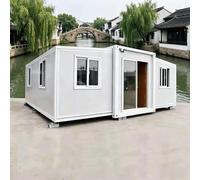 Petite maison préfabriquée avec disposition extensible pour un usage | Maison de conteneur avec espace de vie fonctionnel, idéal pour les hébergements d'invités, les retraites de vacances