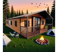 Petite maison préfabriquée de 40 pieds, maison extensible portable pour | L'intérieur extensible crée plus d'espace utilisable pour les familles, les invités, les travailleurs à distance