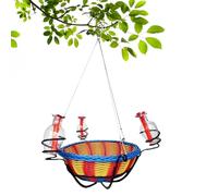 Petite Mangeoire à Colibris,Bol,Mangeoire pour Oiseaux Sauvages avec 3 Ports de Nourrissage - pour Animaux de Compagnie Terrasse Jardin Pelouse Faune Sauvage Nourriture et Eau