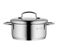 Petite marmite WMF d'environ 14 cm, couvercle en métal, poêle à induction 0,9 l, acier inoxydable poli Cromargan, empilable, pour petites portions, ménages individuels