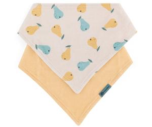 Petite&Mars Bandana Luke 3m+ bavoir Beige Pears&Intense Ochre 1 pcs