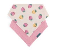Petite&Mars Bandana Luke 3m+ bavoir Beige Strawberies&Dusty Rose 2 pcs