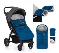 Petite&Mars Chancelière Universelle JIBOT avec Moufles - Poussette Landau Siège Auto Lits Bébé - Bleu - Imperméable - Chaud - Coupe-Vent