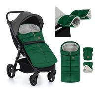 Petite&Mars Chancelière Universelle JIBOT avec Moufles - Poussette Landau Siège Auto Lits Bébé - Vert - Imperméable - Chaud - Coupe-Vent