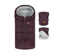 Petite&Mars Chancelière Universelle JIBOT avec Moufles - Poussette Landau Siège Auto Lits Bébé - Violet - Imperméable - Chaud - Coupe-Vent