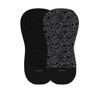 Petite&Mars Foamy Memory Foam liner - Coussin de siège universel pour poussette, buggy - Anti-chocs - Coton (Black Cats)