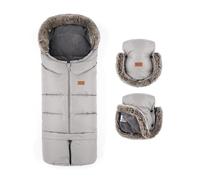 Petite&Mars Fusak 4v1 Arctic Sac de Couchage d'hiver pour Poussette, Buggy et siège Auto Imperméable et Coupe-Vent, Kit de Douche à Champagne, 78/110x48cm, Petite & Mars Fusak 4v1 Arctic Chancelière