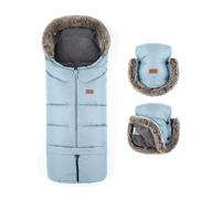 Petite&Mars Fusak 4v1 Arctic Sac de Couchage d'hiver pour Poussette, Buggy et siège Auto Imperméable et Coupe-Vent, Sky Whisper Set, 78/110x48cm, Petite & Mars Fusak 4v1 Arctic Chancelière pour